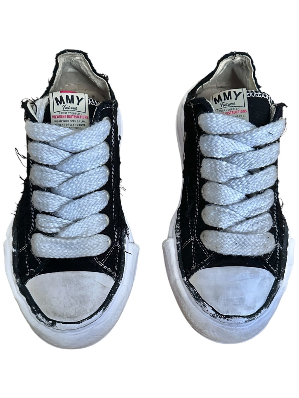 Maison Mihara Yasuhiro Hank Peterson Low Distressed Canvas Sneakers Size 38EU